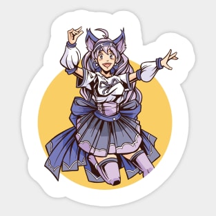 Anime Cat Girl Jumping Sticker